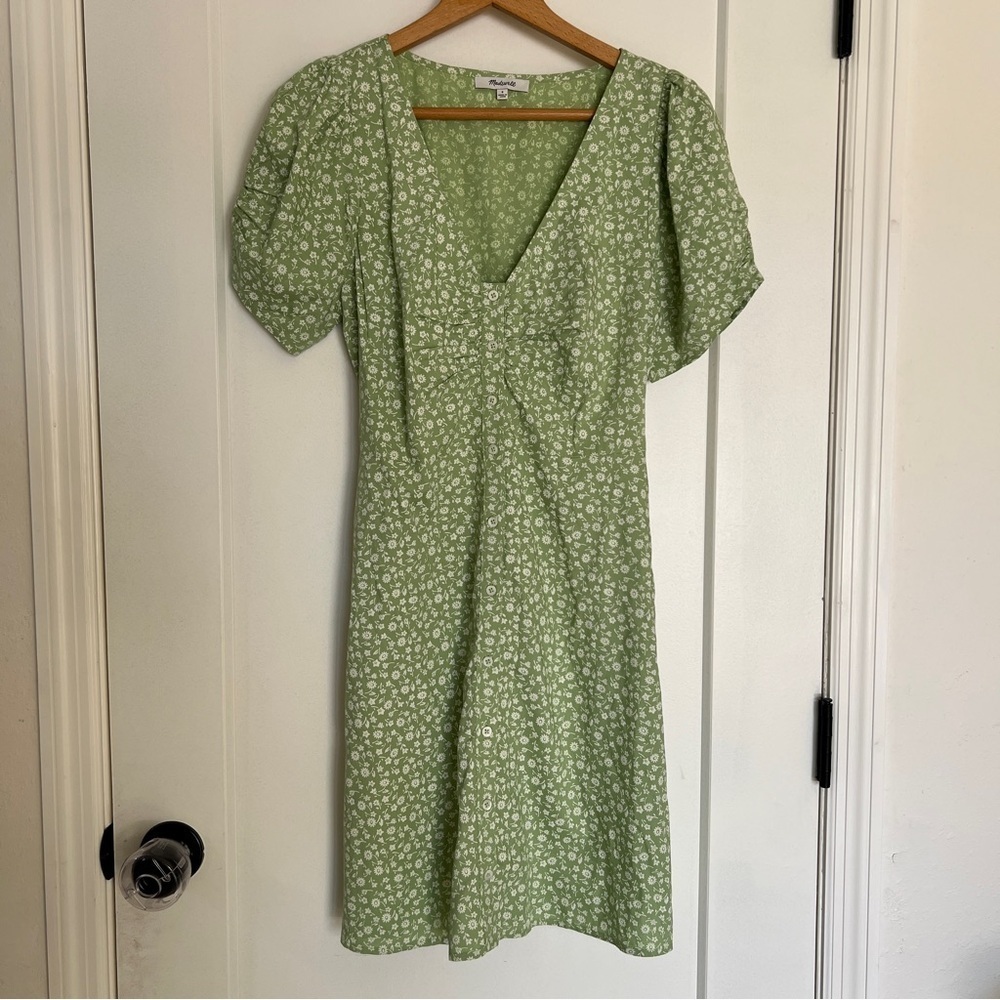 Madewell V-Neck Button-Front Mini Dress